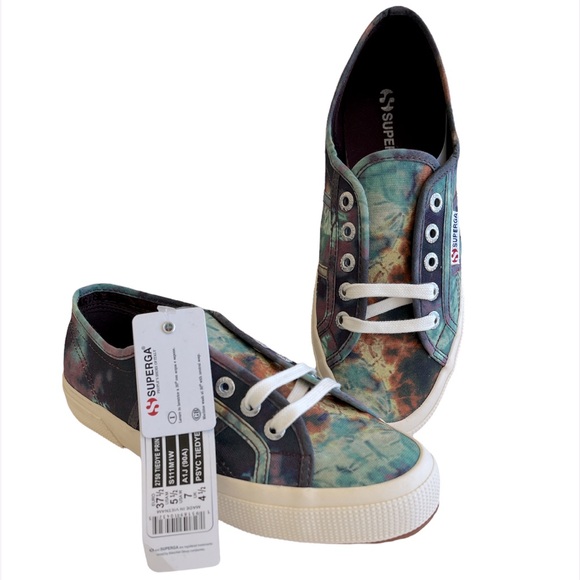 SUPERGA ~Fantasia~ 2750 PSYC TIE-DYE Navy Blue Multi-Color S111M1W size 37 Euro - Picture 1 of 10
